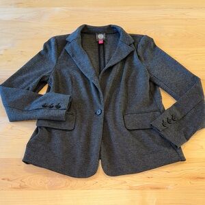 Vince Camuto Charcoal Pattern Lightweight Blazer Medium